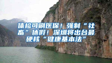 体检可刷医保！强制“社畜”休假！深圳将出台最硬核“健康基本法”