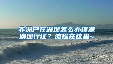 非深户在深圳怎么办理港澳通行证？流程在这里~