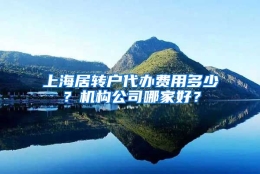 上海居转户代办费用多少？机构公司哪家好？