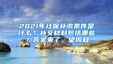 2021年社保补缴条件是什么？补交材料包括哪些？答案来了，望周知