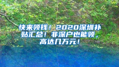 快来领钱！2020深圳补贴汇总！非深户也能领，高达几万元！