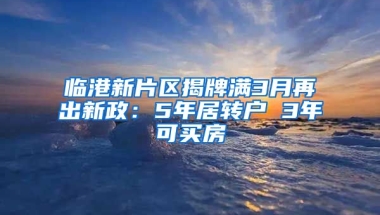 临港新片区揭牌满3月再出新政：5年居转户 3年可买房