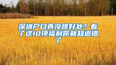 深圳户口真没啥好处？看了这10项福利你就知道错了