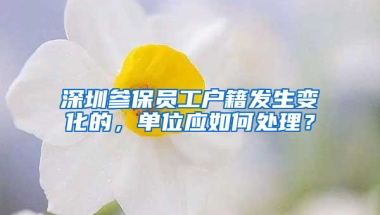 深圳参保员工户籍发生变化的，单位应如何处理？