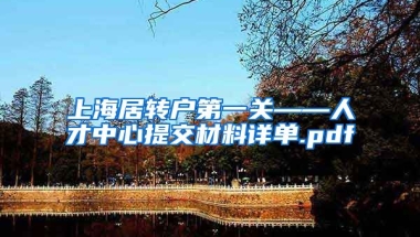 上海居转户第一关——人才中心提交材料详单.pdf