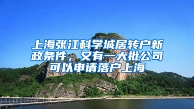 上海张江科学城居转户新政条件，又有一大批公司可以申请落户上海