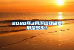 2020年3月深圳社保费用是多少？