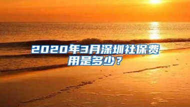 2020年3月深圳社保费用是多少？