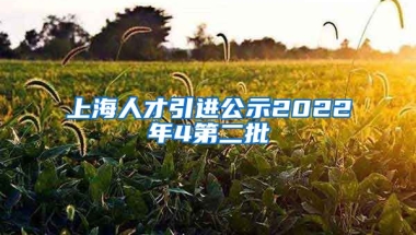 上海人才引进公示2022年4第二批