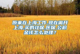 原来在上海工作,现在离开上海,买的社保,医保,公积金该怎么处理？