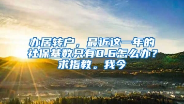 办居转户，最近这一年的社保基数只有0.6怎么办？求指教。我今