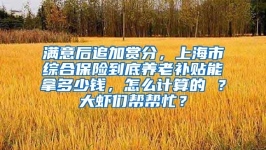 满意后追加赏分，上海市综合保险到底养老补贴能拿多少钱，怎么计算的 ？大虾们帮帮忙？