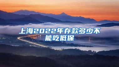 上海2022年存款多少不能吃低保