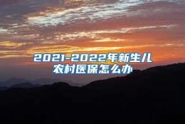 2021-2022年新生儿农村医保怎么办