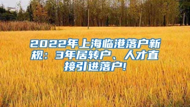 2022年上海临港落户新规：3年居转户、人才直接引进落户!