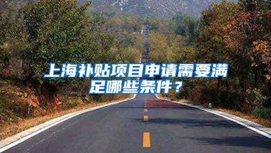 上海补贴项目申请需要满足哪些条件？