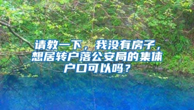 请教一下，我没有房子，想居转户落公安局的集体户口可以吗？