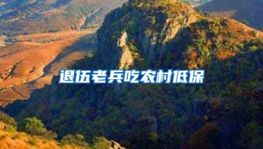 退伍老兵吃农村低保