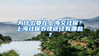 为什么要在上海交社保？上海社保办理途径有哪些？