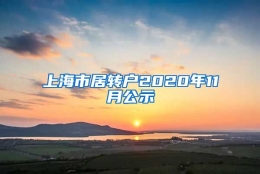 上海市居转户2020年11月公示