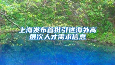 上海发布首批引进海外高层次人才需求信息