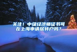 关注！中级经济师证书可在上海申请居转户吗？