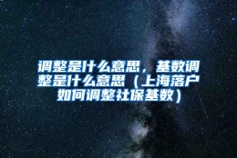 调整是什么意思，基数调整是什么意思（上海落户如何调整社保基数）