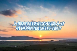 上海高新技术企业类人才引进的配偶随迁问题？