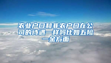 农业户口和非农户口在公司的待遇一样吗比如五险一金方面