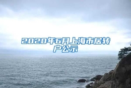 2020年6月上海市居转户公示