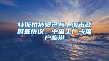 特斯拉被曝已与上海市政府签协议，中国工厂或落户临港