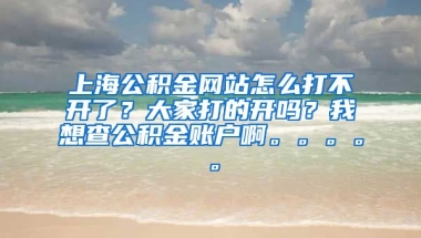 上海公积金网站怎么打不开了？大家打的开吗？我想查公积金账户啊。。。。。