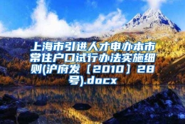 上海市引进人才申办本市常住户口试行办法实施细则(沪府发〔2010〕28号).docx