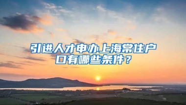 引进人才申办上海常住户口有哪些条件？