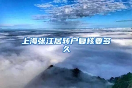 上海张江居转户复核要多久