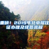 重磅！2019年北京居住证办理及续签流程