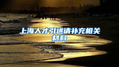 上海人才引进请补充相关材料