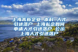 上海高新企业 本科 人才引进落户 上海私企如何申请人才引进落户 公示上海人才引进落户