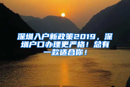 深圳入户新政策2019，深圳户口办理更严格！总有一款适合你！