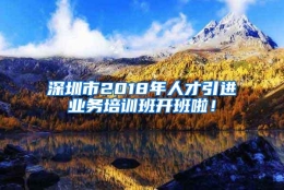 深圳市2018年人才引进业务培训班开班啦！