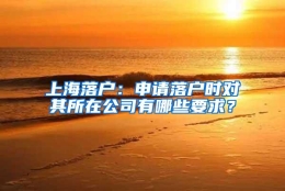 上海落户：申请落户时对其所在公司有哪些要求？