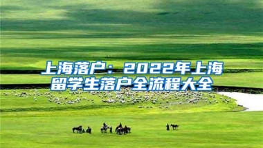 上海落户：2022年上海留学生落户全流程大全