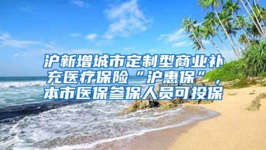 沪新增城市定制型商业补充医疗保险“沪惠保”，本市医保参保人员可投保