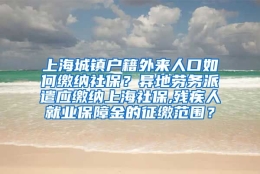 上海城镇户籍外来人口如何缴纳社保？异地劳务派遣应缴纳上海社保,残疾人就业保障金的征缴范围？