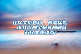 社保关系转移、养老保险...市社保局宝安分局解答市民关注热点！