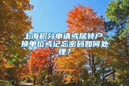 上海积分申请或居转户，换单位或记忘密码如何处理？