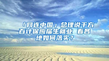 「网连中国」总理说千方百计保应届生就业 看各地如何落实？