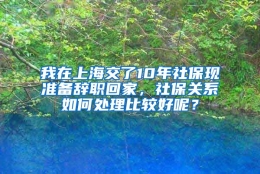 我在上海交了10年社保现准备辞职回家，社保关系如何处理比较好呢？