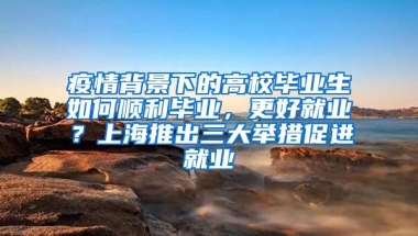 疫情背景下的高校毕业生如何顺利毕业，更好就业？上海推出三大举措促进就业