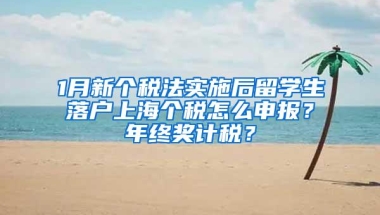 1月新个税法实施后留学生落户上海个税怎么申报？年终奖计税？